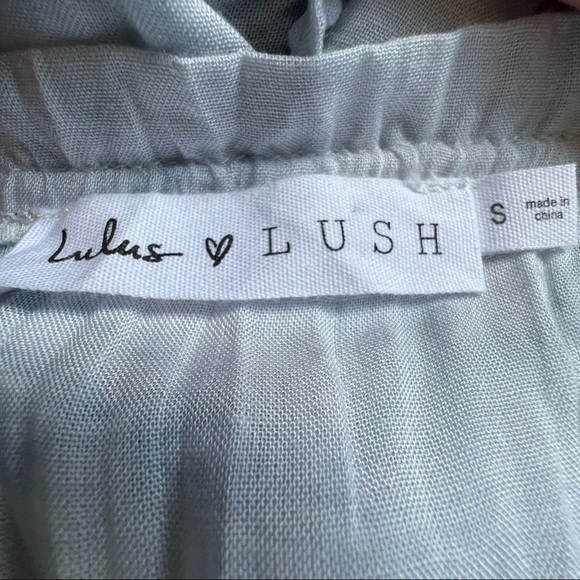 Lulus X LUSH Ruffle Luck Blue Tie-Dye Ruffled Midi Dress - Picture 9 of 12